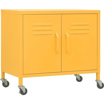 Image of vidaXL Storage Cabinet Mustard Yellow 60x35x56 cm Steel