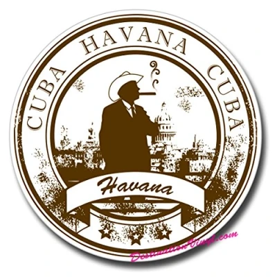 Image of 2 x Glossy Vinyl Stickers Cuba Havana Luggage Fun Laptop Decal #0147 (As Shown.)
