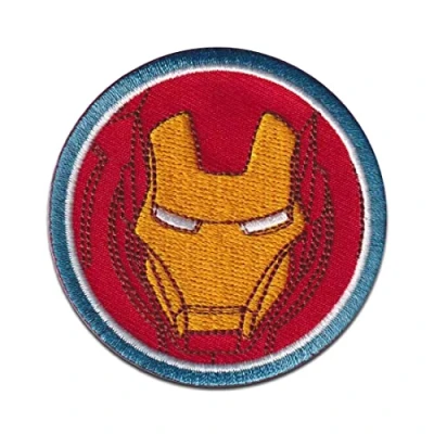 Image of Marvel © Avengers Iron Man Button Comic on Patches Adhesive Emblem Stickers Appliques, Size: 2,41 x inch