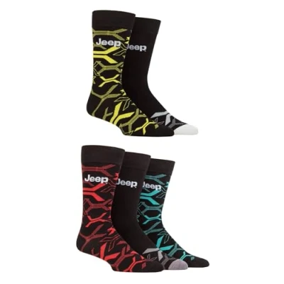 Image of Jeep Mens Bamboo Dress Socks 5 Pack Breathable Leisure for Everyday Wear (6 11, Multi)
