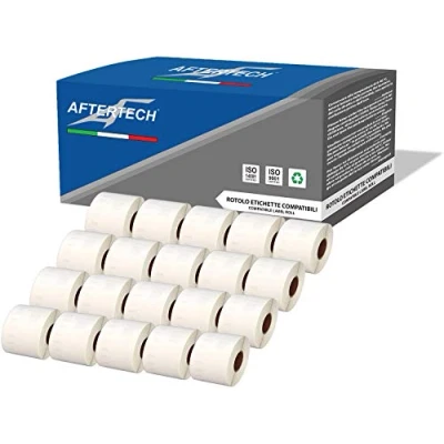 Image of Aftertech 20x 99014 54x101mm Compatible adhesive label rolls (220 Labels/roll = 4400 total) for Dymo LabelWriter Seiko SLP labelmakers printers S0722435 20x99014