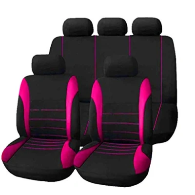 Image of HotYou Classic Car Seat Covers Set Front &amp; Rear complete with headrest Covers,Removable and washable,Rose