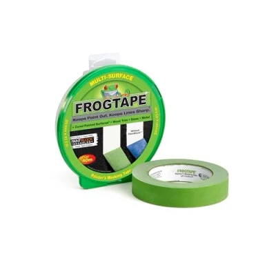 Image of Frog Tape Green Multi Surface Painters Masking 24mm x 41.1m Hanging Pack. Indoor painting and decorating for sharp lines no paint bleed