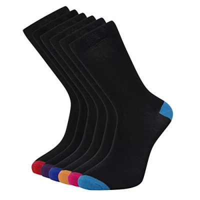 Image of Cob Stallion Black Socks in Argyle, Heel and Toe Styles, Multipack 6 11