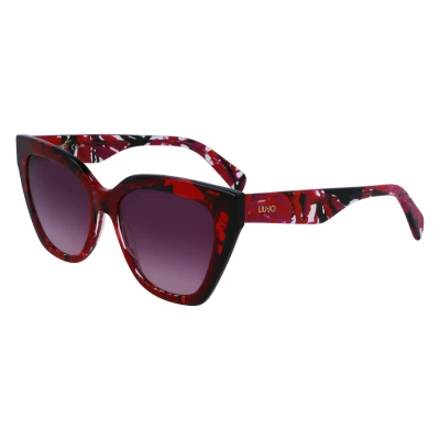 Image of LIU JO Sunglasses, Women&#039;s, Size: 53, Red/black