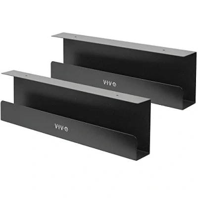 Image of VIVO Under DESK 42 cm Cable Management Trays, Power Strip Holders, Cord Organizers, Wire Tamers for Office and Home, Black, 2 Pack, AC06 2C