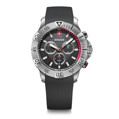 Image of Wenger Men&#039;s Analog Swiss Quartz Watch with Silicone Strap 01.0643.122