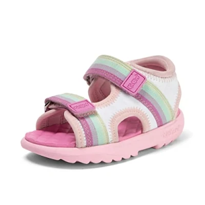Image of Kickers Junior Girl&#039;s Kickster Sandal Lightweight Sole Extra Comfort, White, 1 UK