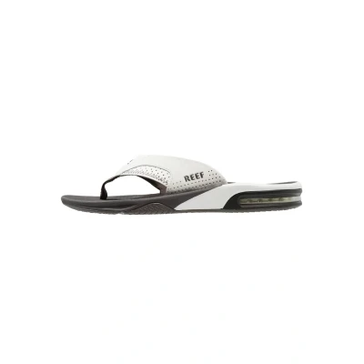 Image of Reef Fanning Tbar sandals, Men&#039;s, Size: 13, Grey/white High quality imitation leather