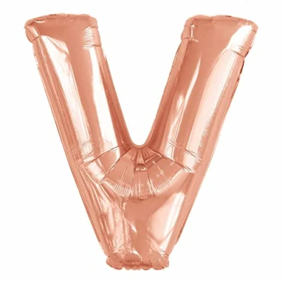 Image of Amscan 9915584 Large Letter V Rose Gold