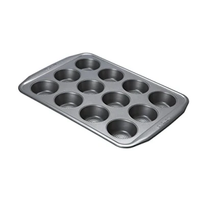 Image of Circulon Momentum Bakeware Muffin Tin, 12 Cup, Grey