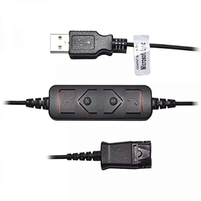 Image of Plantronics Compatible QD to USB A &amp; C Headset Connection Lead BL 05MS P Microsoft Approved