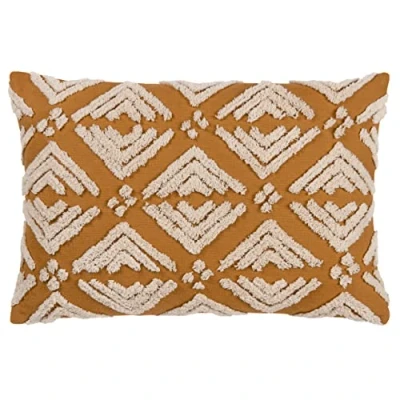 Image of Yard Taya Rectangular Tufted Feather Filled Cushion Gold Cotton One Size