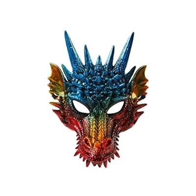 Image of Komonee Dragon Colour Mask Adult Halloween Drake Lizard Costume Party Unisex Fancy Dress Outfit