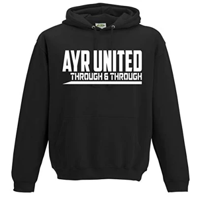 Image of Amelia Gould Apparel Ayr United Through &amp; Premium Mens Hoodie XX Large Black