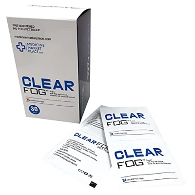 Image of Clear Fog Anti Wipes, Prevent Steamed Up Glasses, Glasses Cleaning, Wipes Lasts 24hrs, Lens Cleaning 1 Pack of 30 (30 Wipes)