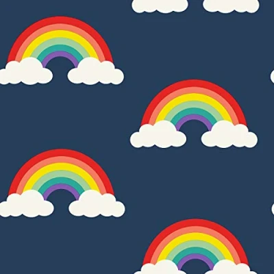 Image of BELGRAVIA Rainbow Wallpaper Navy Blue 9990