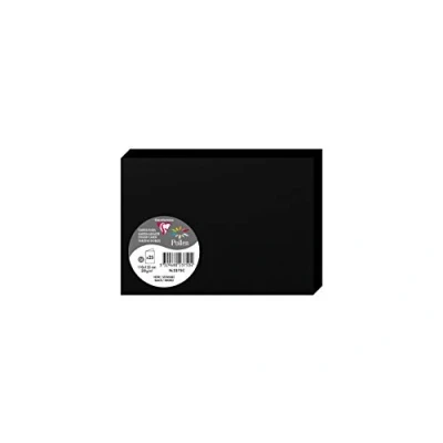Image of Clairefontaine Ref 2375C Pollen Folded Card (Pack of 25 Sheets) 110 x 155mm Sized, 210gsm Card, Inkjet &amp; Laser Printer Compatible, Acid Free Black