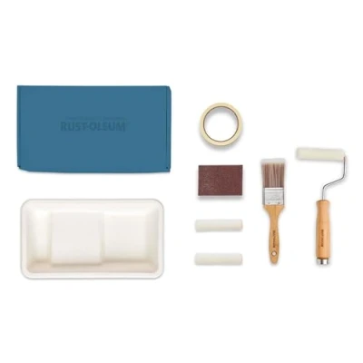 Image of Rust Oleum Ready to Roll Eco Paint Kit (Small) Bathroom Wood &amp; Cabinet Matt Deep Blues