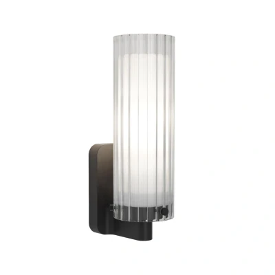 Image of Astro Ottavino Wall Dimmable Bathroom Light IP44 Rated (Matt Black), LED E14/SES Lamp, Designed in Britain 1411006 3 Years Guarantee