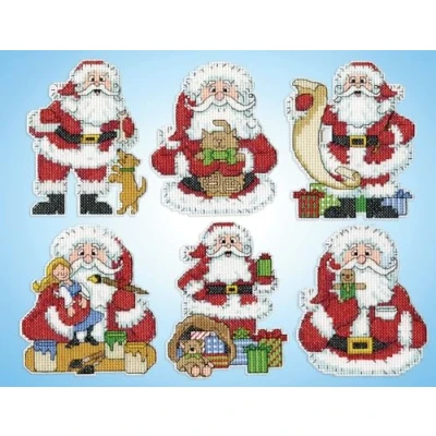 Image of Design Works Crafts Inc. Santa Counted Cross Stitch Ornament Kit, Multi