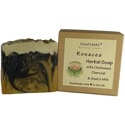 Image of SOAPS4ME Rosacea Herbal Natural Handmade Soap Chickweed Apple Cider Vinegar Charcoal Goat&#039;s Milk Cucumber Aloe Vera Shea Butter