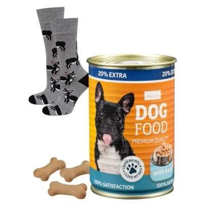 Image of soxo Dog Food Socks Men Funny Women Gifts Mens Cotton Sock Ladies Gift Men&#039;s Presents 6.5 10.5 Bulldog