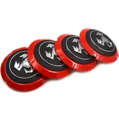 Image of 4 Pcs Car Hub Centre Caps for Abarth 133mm, Wheel Covers Center Badge Wheels Auto Parts Tire Accessories