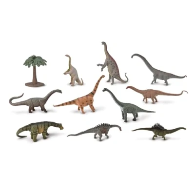 Image of CollectA Box of Mini Sauropods 11pcs Hand Painted Dinosaur Figure Set with Carry Case, Realistic Prehistoric Figures &amp; Models, Animal Gifts For Toddlers Kids, Age 3 Years +