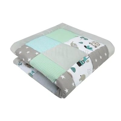 Image of Medi Partners Crawling Blanket 100% Cotton 100x100cm Multifunctional Thick Soft Play mat Baby Playpen Insert