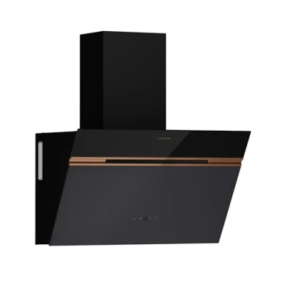 Image of Klarstein Alina 3.0 Cooker Hood 60cm Angled Extractor Hood, 600 m3/h Air Flow, A++ Energy Efficiency, LED Lighting, Quiet 37 dB, Touch Control, Black, Ducted &amp; Recirculating