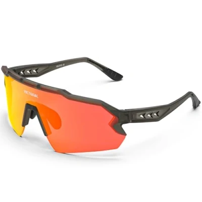 Image of Victgoal Cycling Glasses Mens with Polarized Lens UV Protection Running Sunglasses Lightweight TR90 Frame Sports for Mountain Biking Driving (Grey)