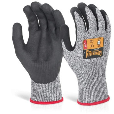 Image of Beeswift Glovezilla Nitrile Palm Coated Glove Cut Proof/Tear Resistance Safety Gloves Personal Protective Equipment Work PPE Workwear Grey Large