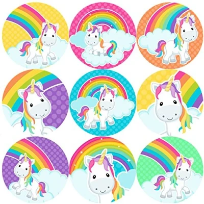 Image of 144 Rainbow Unicorns 30 mm Reward Stickers for School Teachers, Parents, Nursery