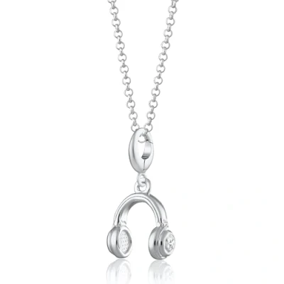 Image of Lily Charmed 925 Sterling Silver Headphones Necklace with 18&quot; Chain