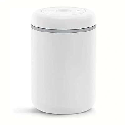 Image of Fellow Atmos Vacuum Canister for Coffee &amp; Food Storage Airtight Sealed Container, Matte White, Large Bean Storage, 1.2 Litre Jar