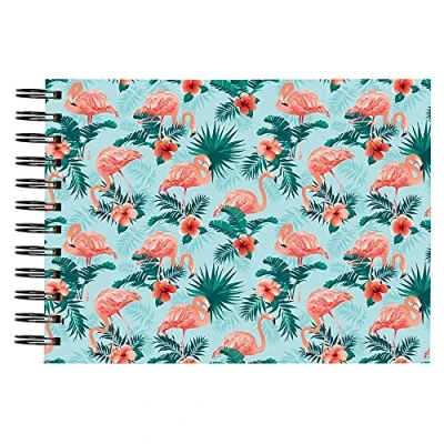 Image of Exacompta Ref 16702E Flamingo Spiralbound Photo Album 230 x 160mm in Size, 50 White Pages, Holds Up To Photos Glossy Laminated Print Cover
