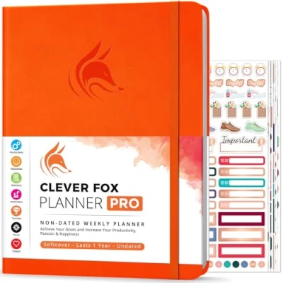 Image of Clever Fox Planner PRO Weekly &amp; Monthly Life to Increase Productivity, Time Management and Hit Your Goals, 21.5x28cm (Orange)