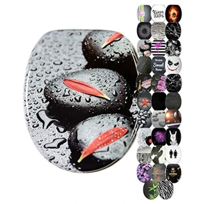 Image of Sanilo Toilet Seat, Wide Choice of Black Seats, Stable Hinges, Easy to Mount (Elegance)
