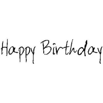 Image of Art Stamps 7005B Scribble Happy Birthday Stamp Black