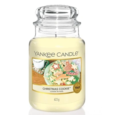 Image of Yankee Candle Scented Candle, Christmas Cookie Large Jar Long Burning Candles: up to 150 Hours, Perfect Gifts for Women
