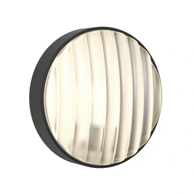 Image of Montreal Round 300 Textured Black Wall Light Astro