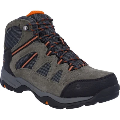 Image of HI TEC Bandera II WP Hiking shoes, Men&#039;s, Size: 9, Charcoal/graphite/burnt orange Leather and textile