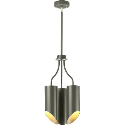 Image of Quinto 3 Light Multi Arm Ceiling Pendant Dark Grey Polished Nickel, E27