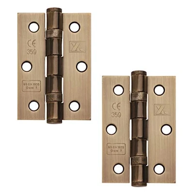 Image of Excel XL965 ANB Pair of 3&quot; Grade 7 Door Hinges, Antique Brass