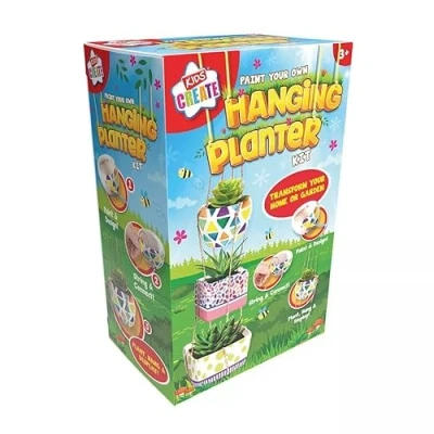 Image of Quickdraw Paint Your Own Hanging Planter 3 Ceramic Plant Flower Pots Kids Art &amp; Craft Activity Kit