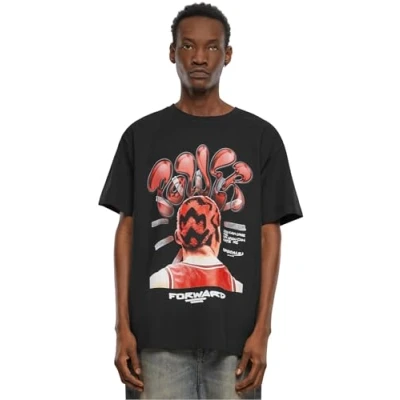 Image of Upscale by Mister Tee Power Foward 2.0 Print Tshirt, Men&#039;s, Size: XL, Black