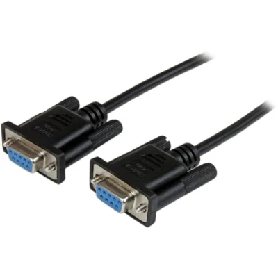 Image of StarTech.com 2m Black DB9 RS232 Serial Null Modem Cable F/F Female to 9 pin 2 meter, (SCNM9FF2MBK)