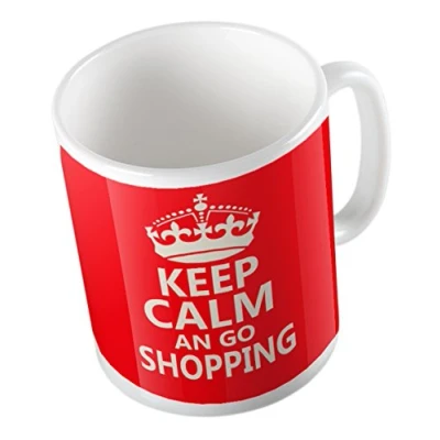 Image of KEEP CALM AND GO SHOPPING (RED) MUG