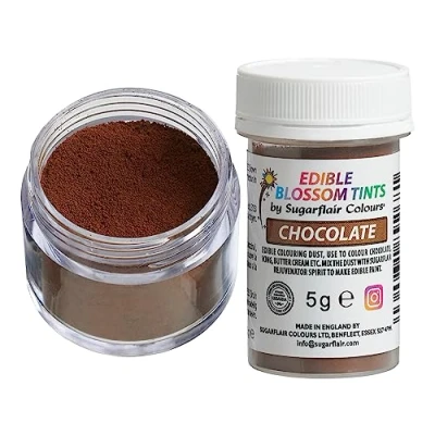Image of Sugarflair Chocolate Food Colouring Powder Dust, Use on Cake Surfaces, Decorations or Colour Sugarpaste, Fondant, Icing, Chocolate, Buttercream, Royal Macarons and More! 5g